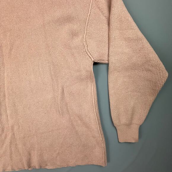 Free People Oversized Ribbed Turtleneck Sweater Pink Small Slouchy Knit - Picture 4 of 6